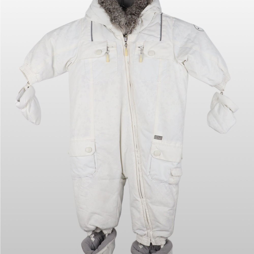 Baby Dior White One Piece Snowsuit